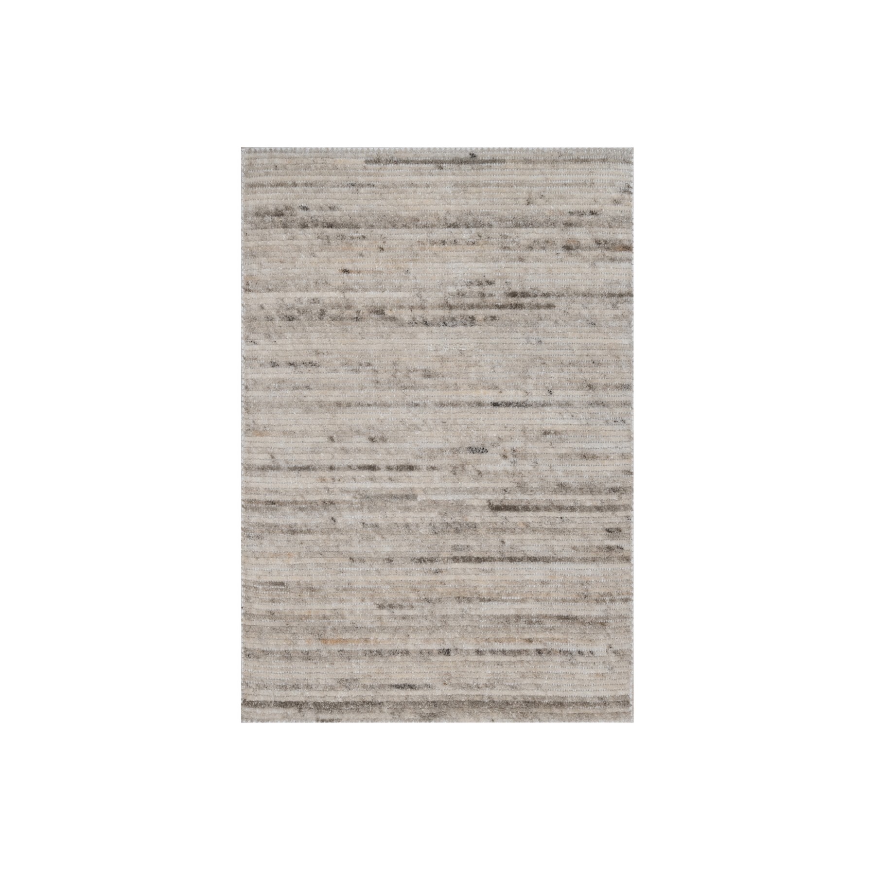 2'x3' Swan White, Variegated Textured Modern Design, Indoor, Outdoor, Hand Loomed, Thick and Plush, Sample, Mat, Oriental Rug 